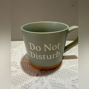 Threshold Stoneware 'Do Not Disturb' Mint & Tan Coffee/Tea Mug. 16 oz.